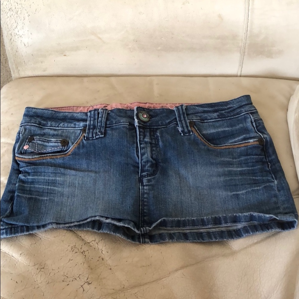 Denim mini skirt